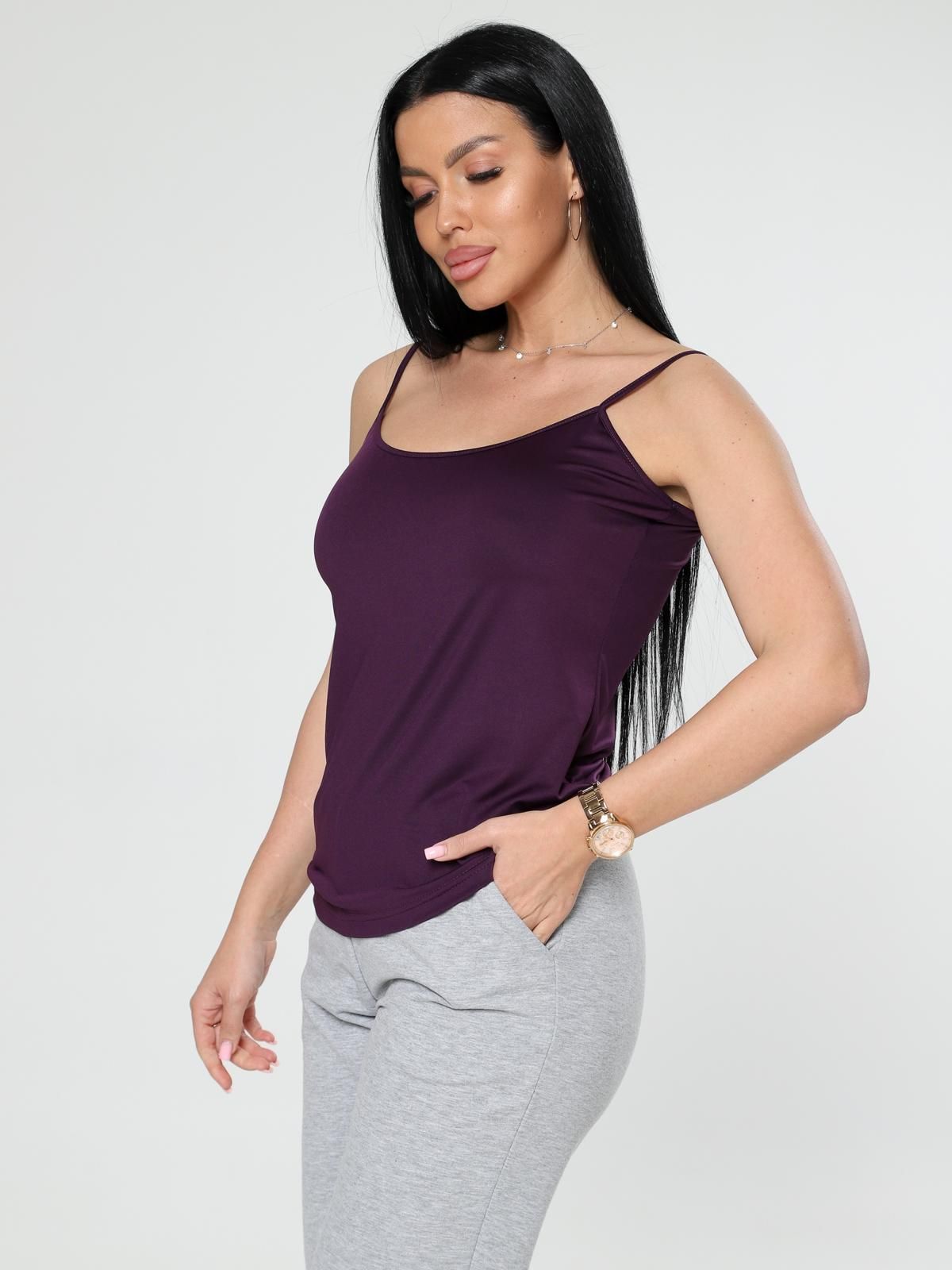 Топ трикотажный в цвете баклажан Iv-capriz(фото3)