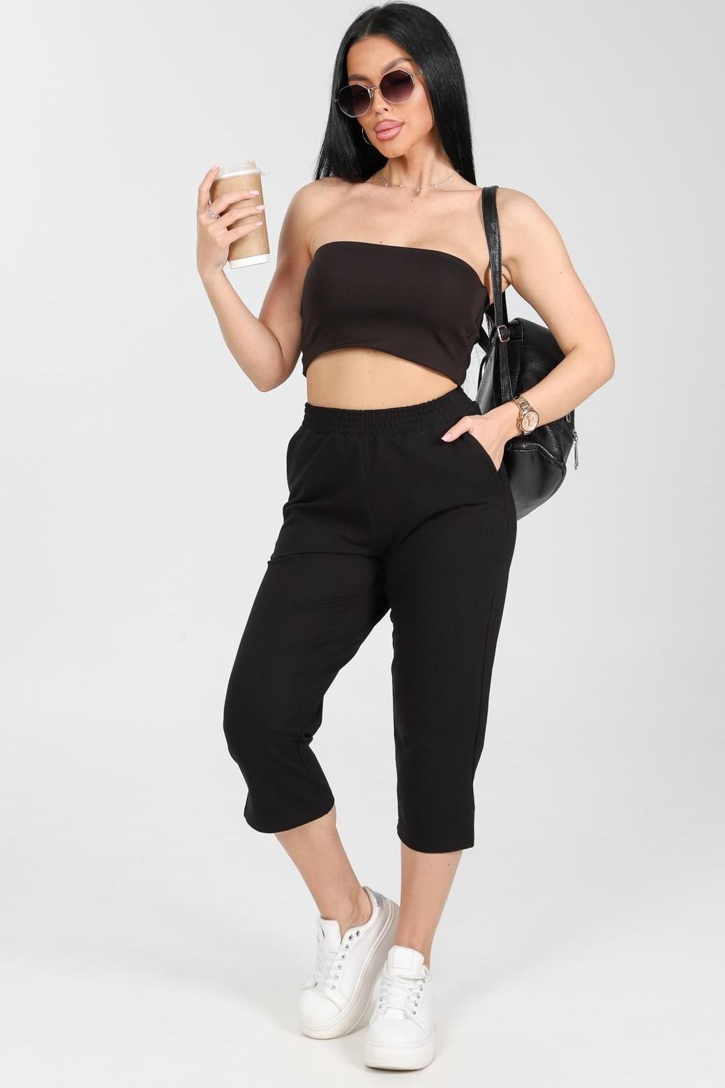 Бриджи трикотажные в чёрном цвете Iv-capriz