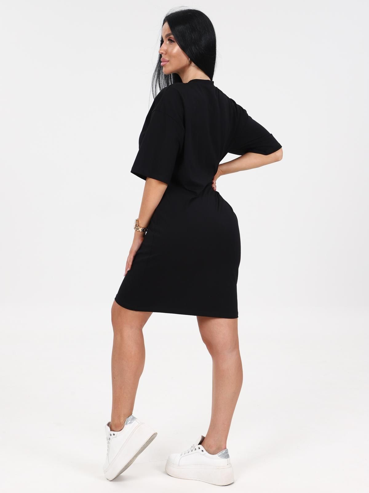 Платье трикотажное чёрного цвета с принтом Iv-capriz(фото5)