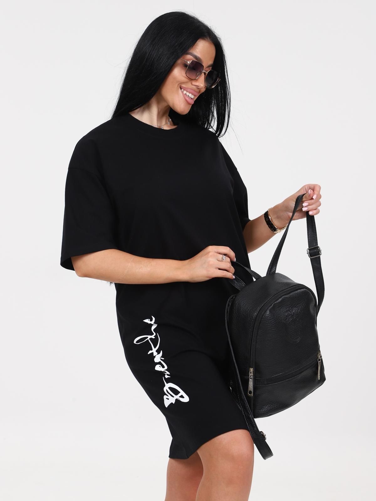 Платье трикотажное чёрного цвета с принтом Iv-capriz(фото2)