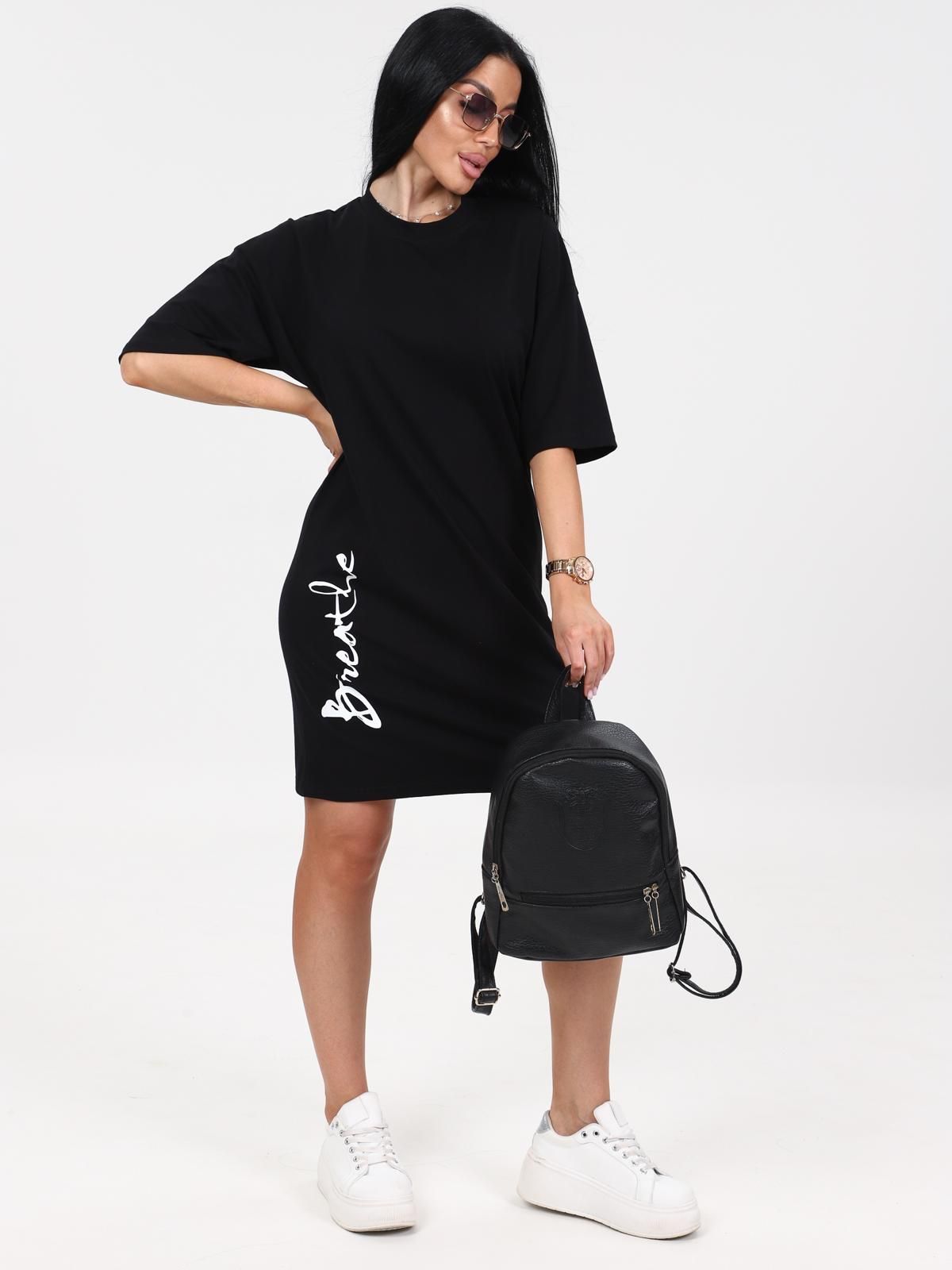 Платье трикотажное чёрного цвета с принтом Iv-capriz(фото7)