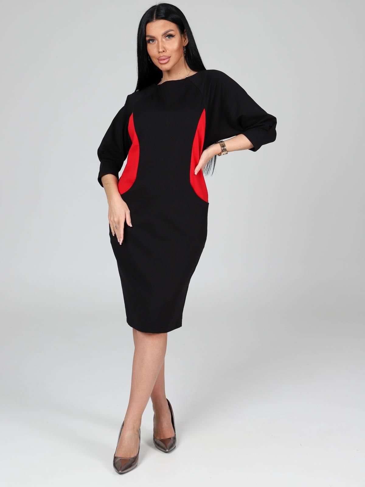 Платье чёрное из футера с карманами Iv-capriz(фото3)