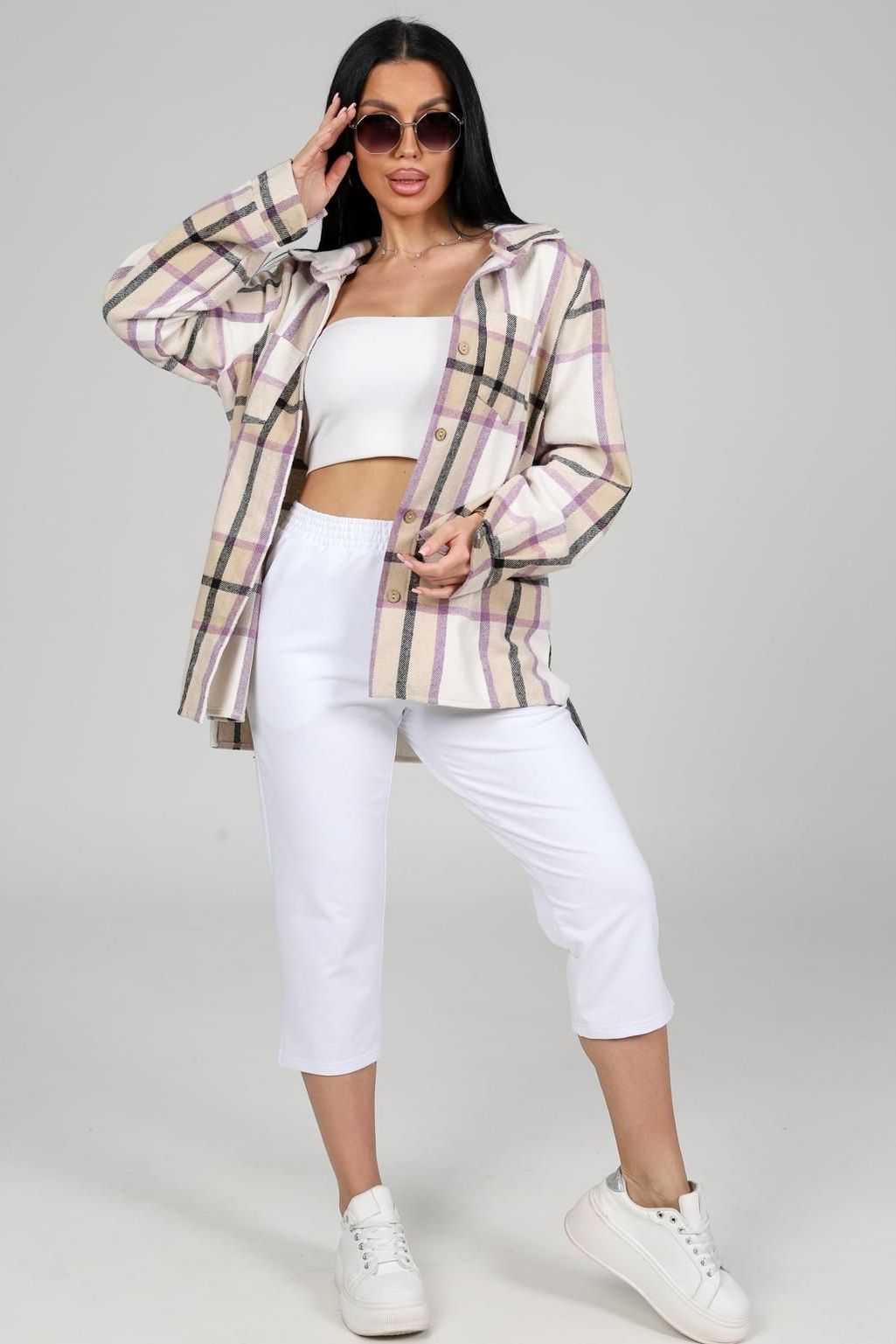 Бриджи трикотажные белого цвета Iv-capriz