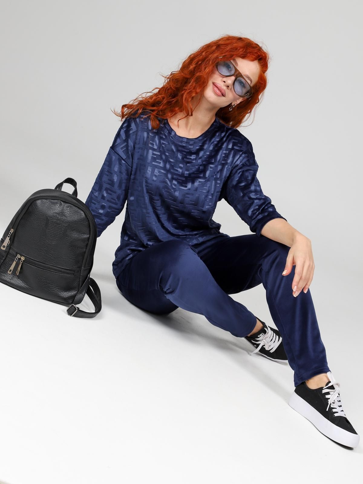 Костюм велюровый с брюками в синем цвете Iv-capriz(фото3)