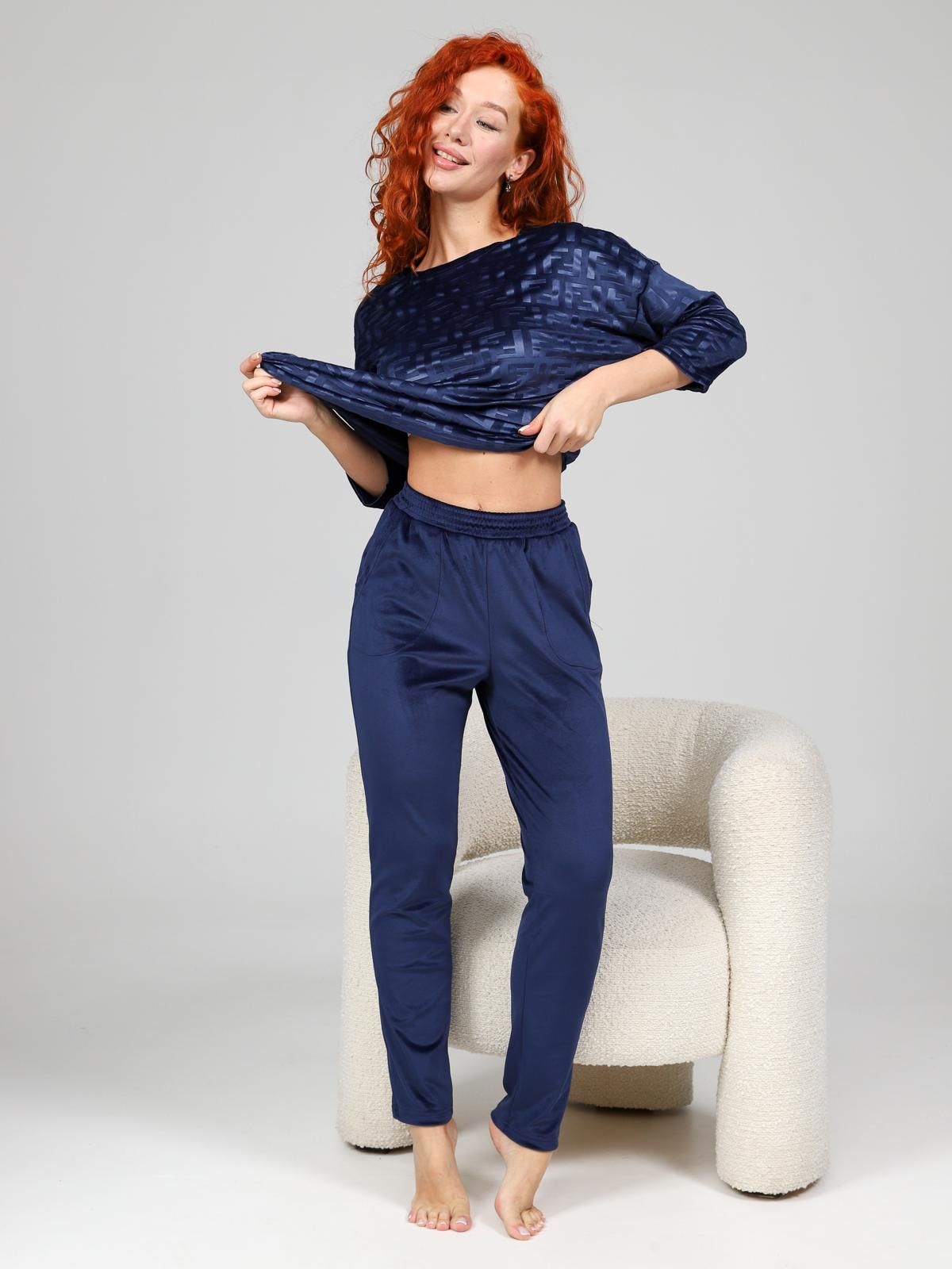 Костюм велюровый с брюками в синем цвете Iv-capriz(фото8)