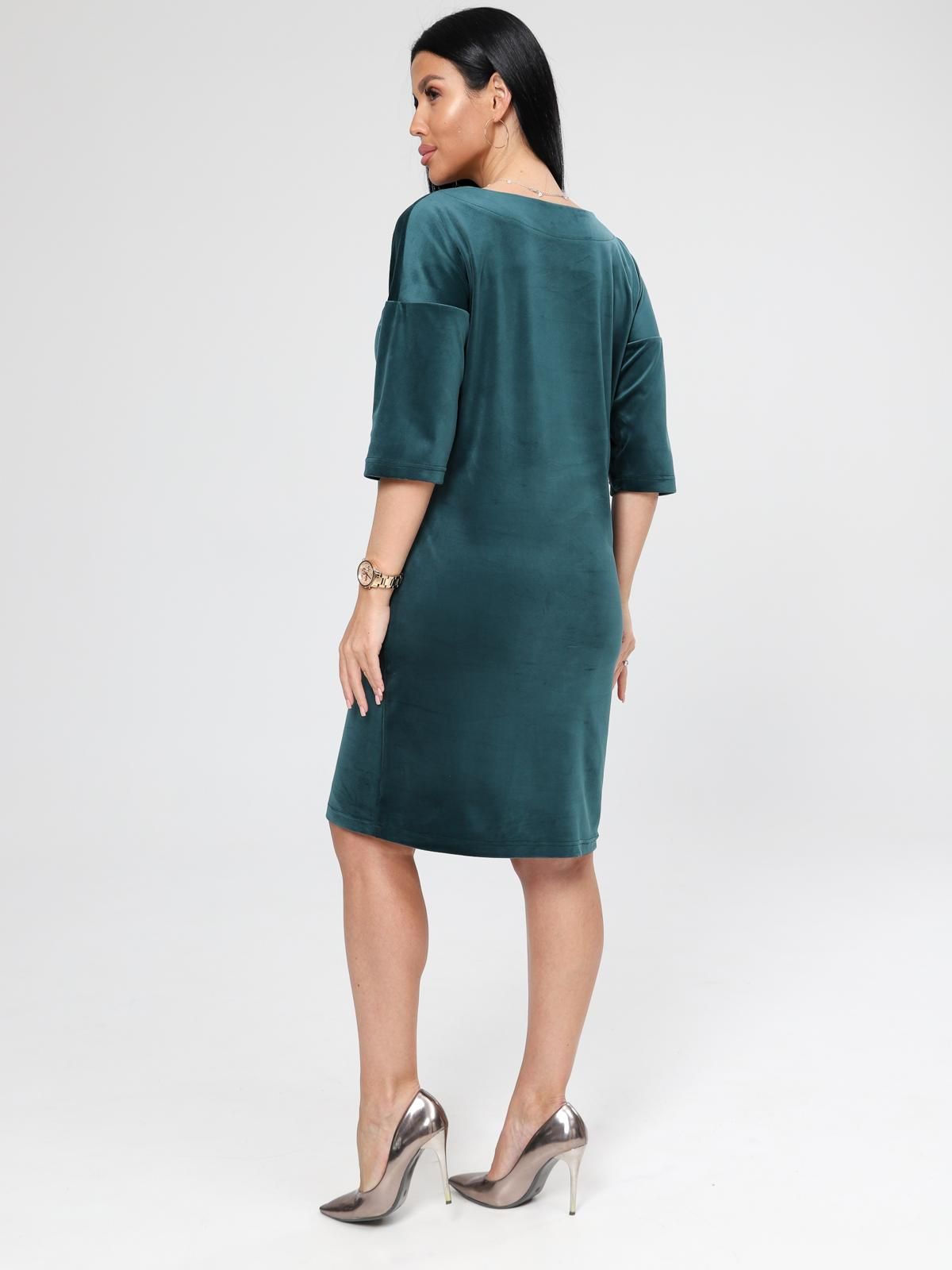 Платье велюровое изумрудного цвета с карманами Iv-capriz(фото7)