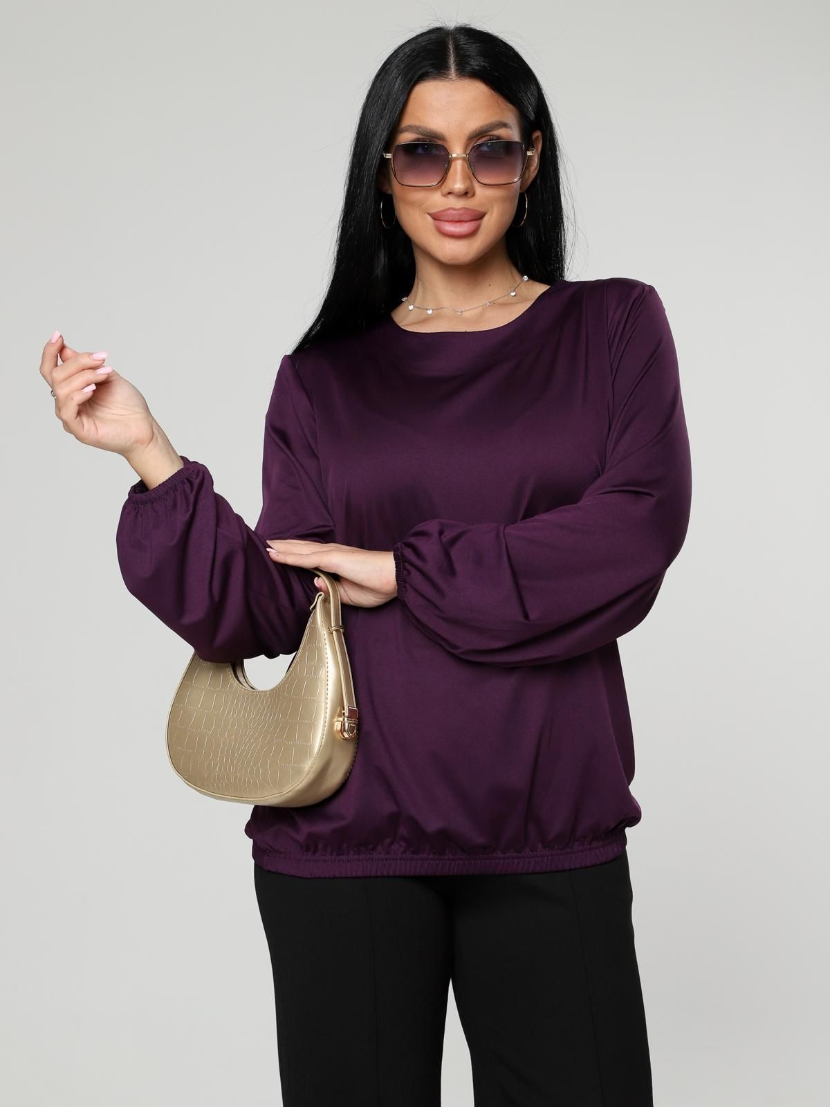 Блузка трикотажная в цвете баклажан Iv-capriz(фото3)