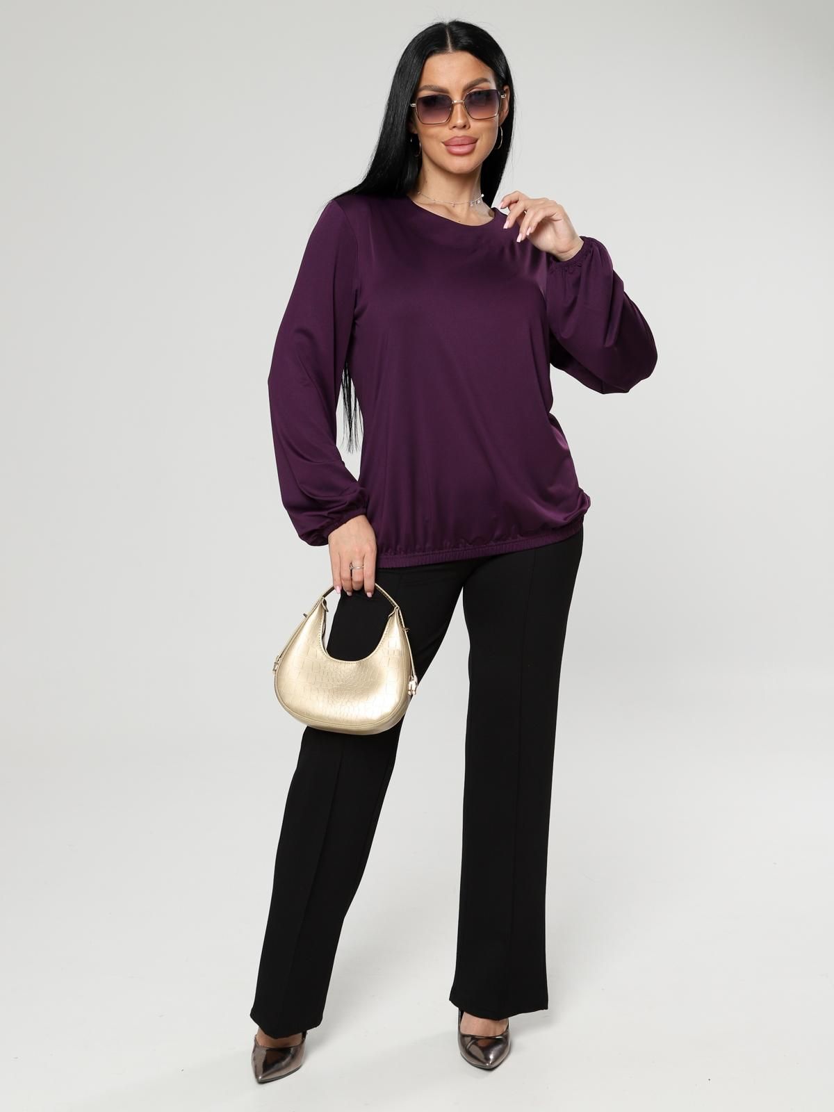 Блузка трикотажная в цвете баклажан Iv-capriz(фото2)