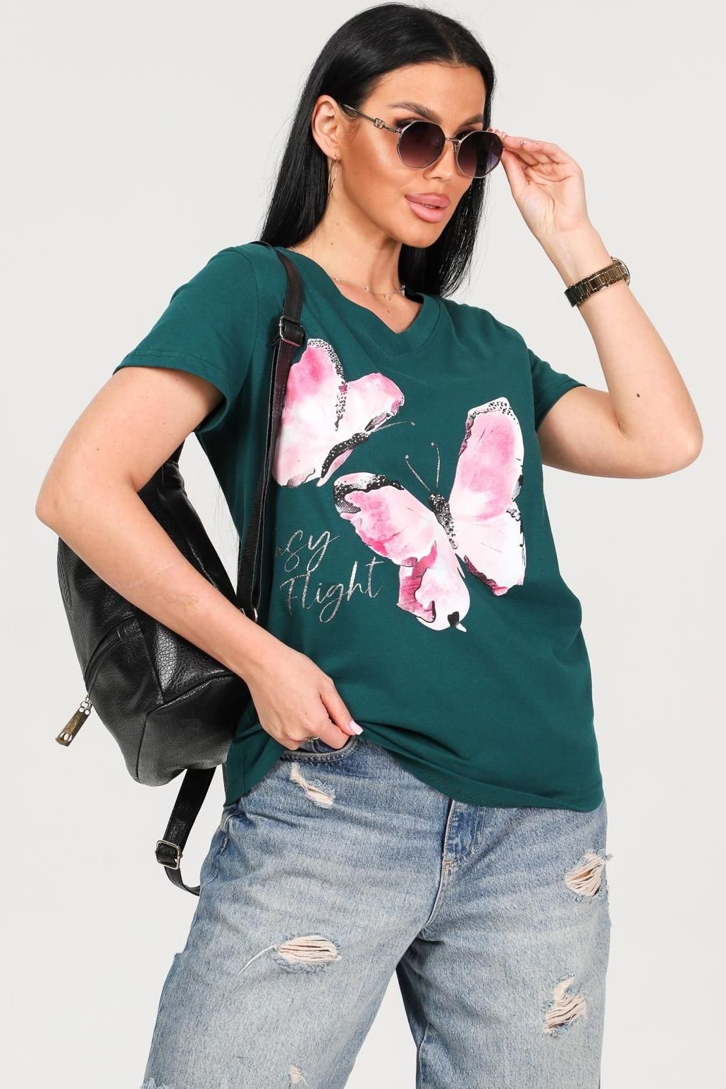 Футболка трикотажная изумрудного цвета Iv-capriz