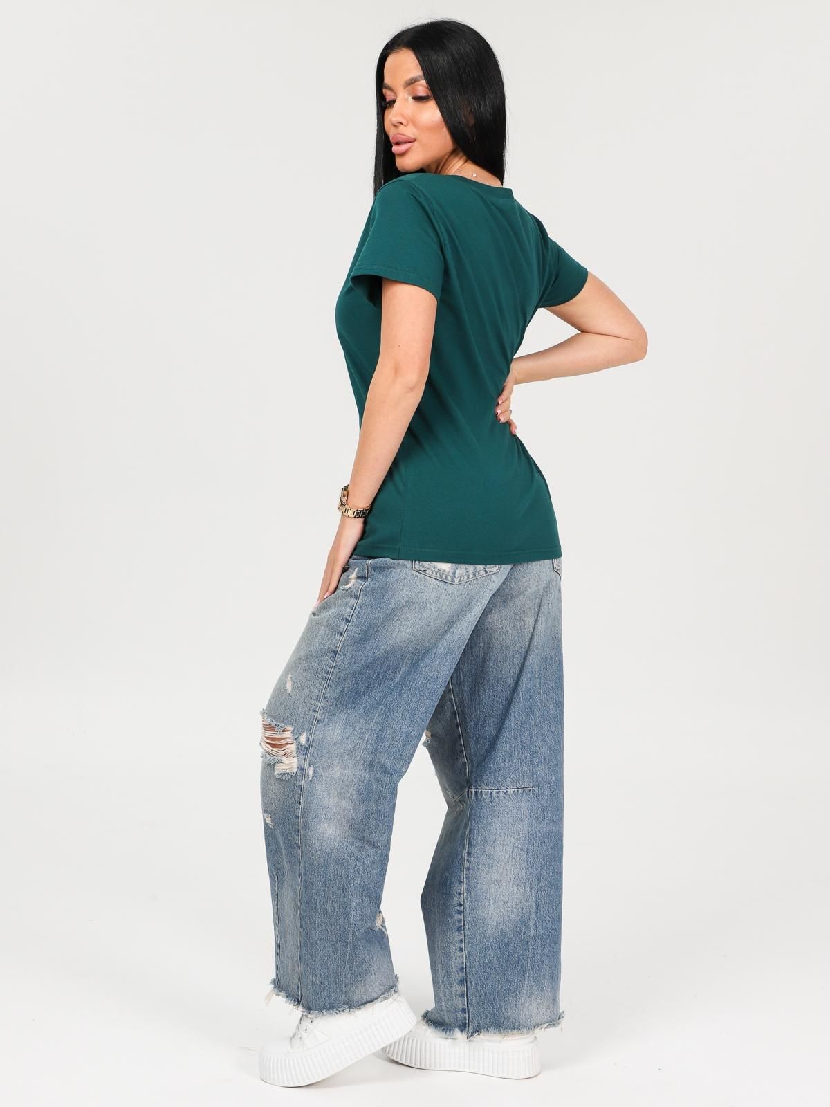 Футболка трикотажная изумрудного цвета Iv-capriz(фото8)