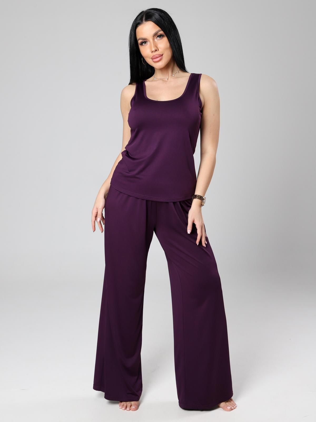 Костюм трикотажный с брюками в цвете баклажан Iv-capriz(фото2)