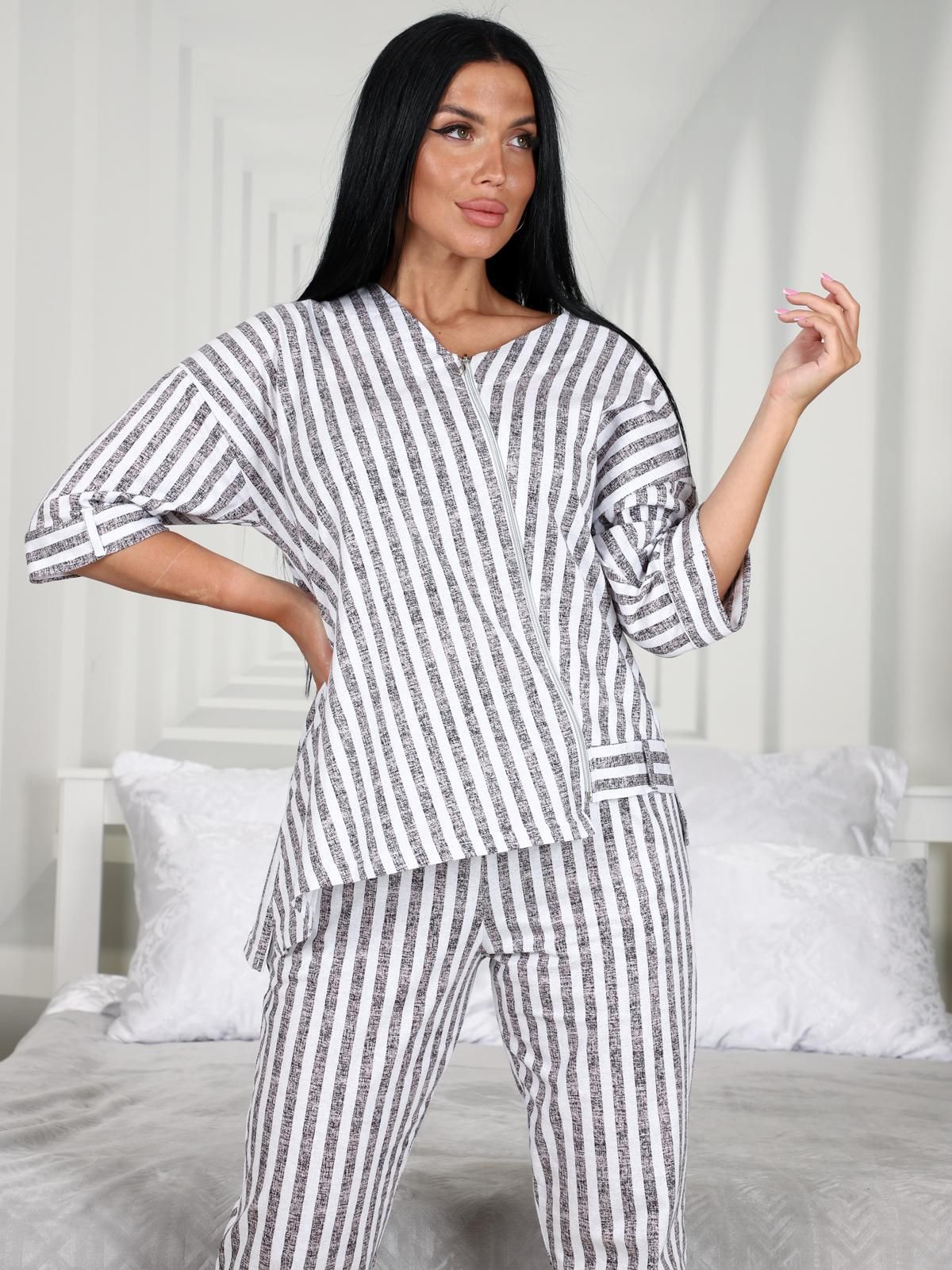 Пижама с брюками трикотажная в полоску Iv-capriz(фото5)