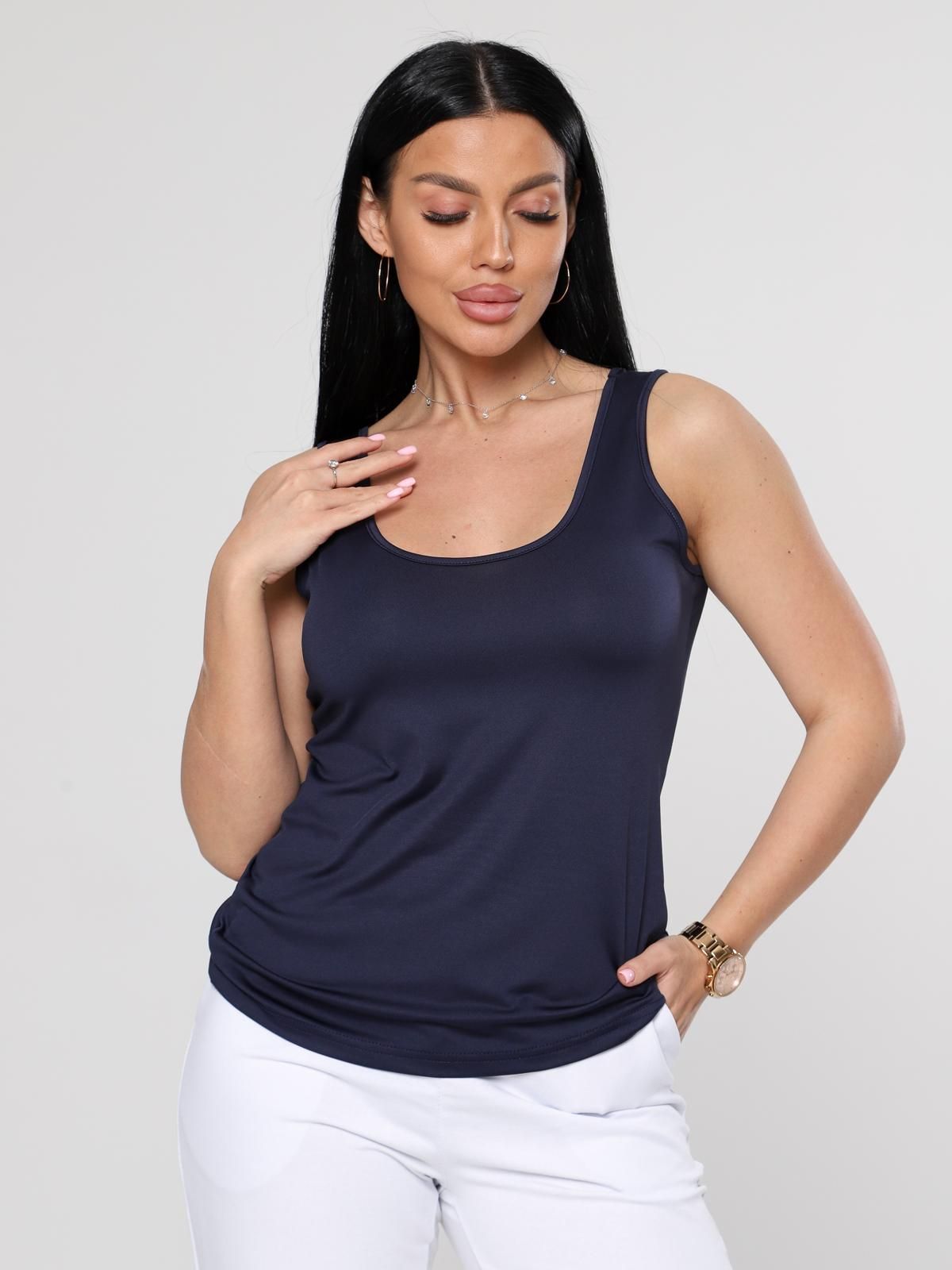 Майка тёмно-синяя из трикотажа Iv-capriz(фото3)