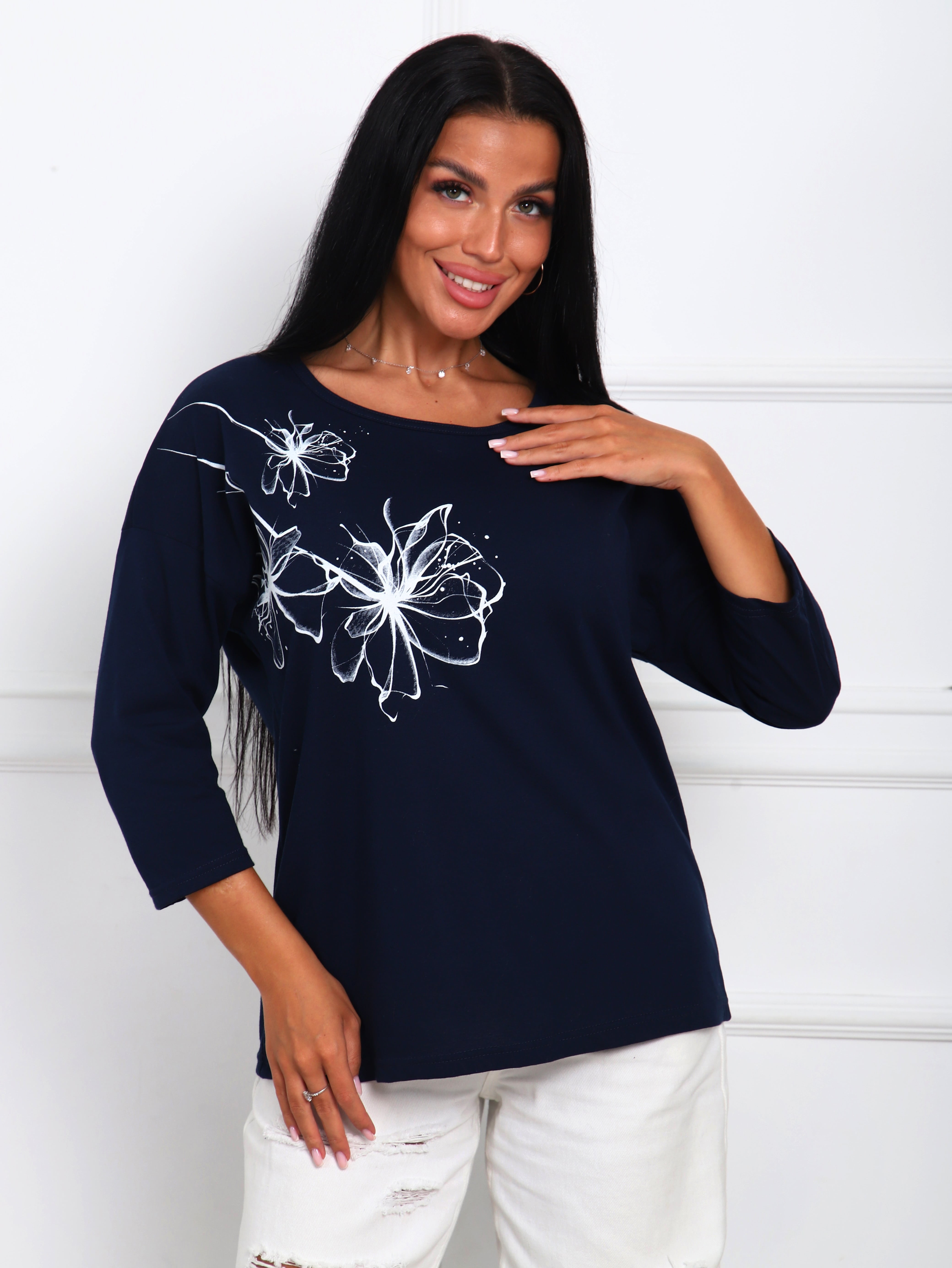 Футболка трикотажная чернильного цвета Iv-capriz(фото3)