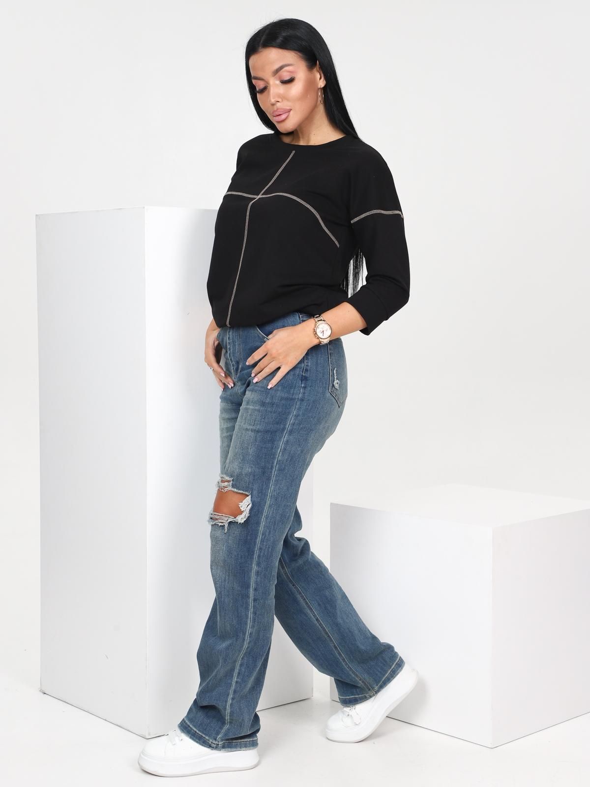 Свитшот чёрный из футера Iv-capriz(фото6)