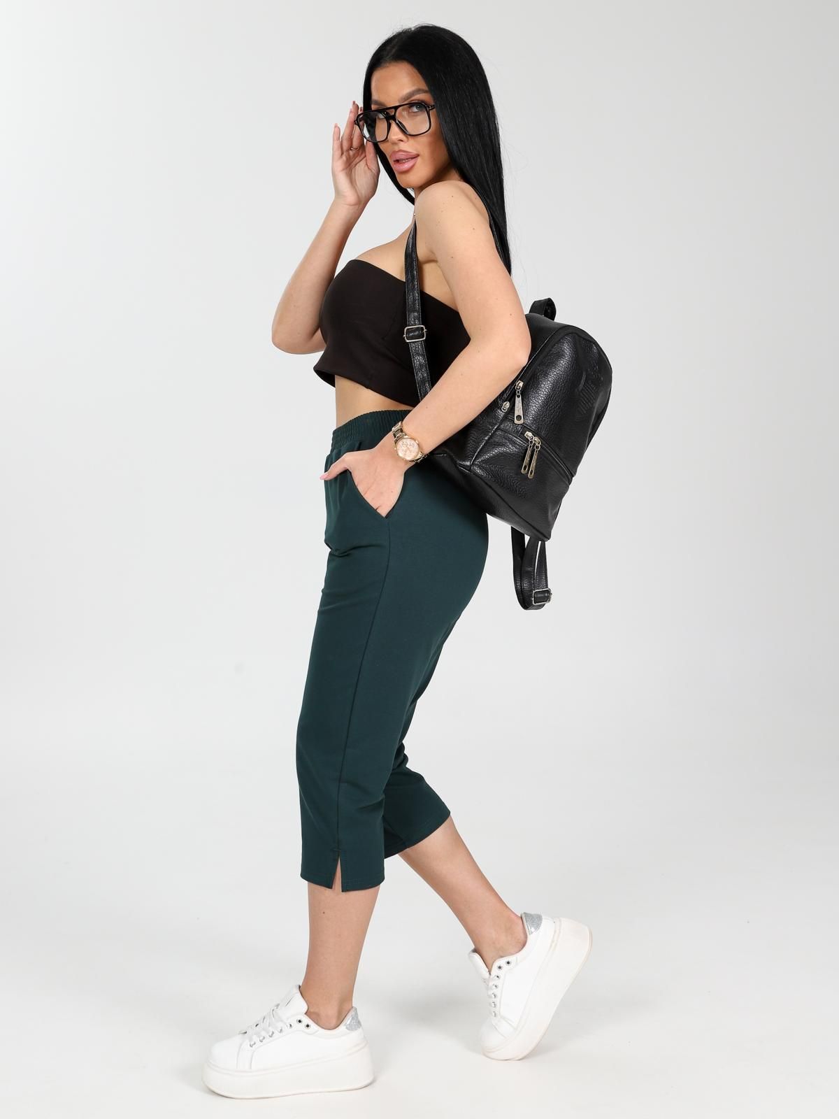 Бриджи трикотажные в тёмно-зелёном цвете Iv-capriz(фото7)