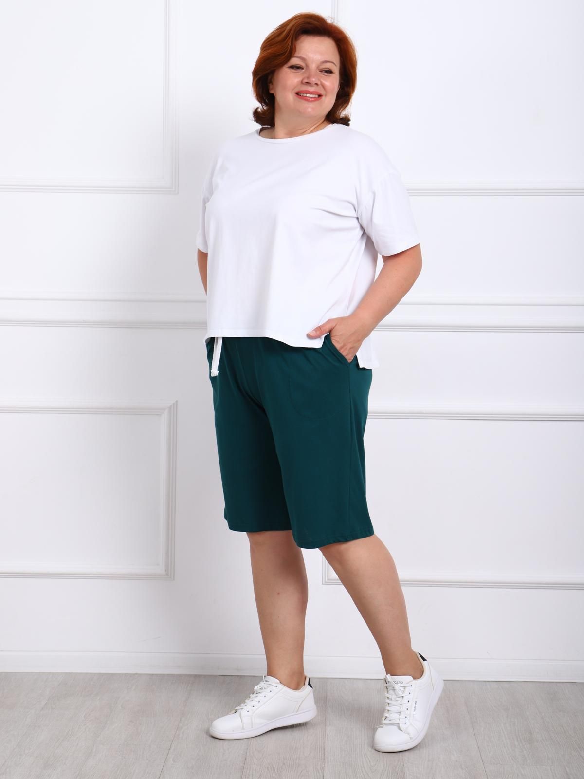Шорты с карманами в цвете изумруд Iv-capriz(фото2)