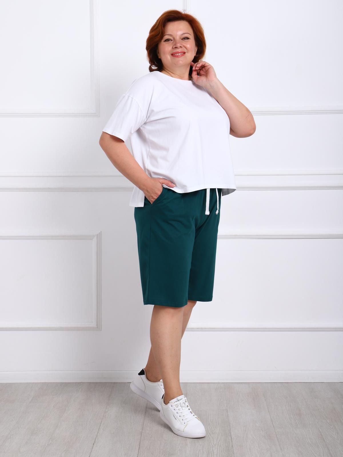 Шорты с карманами в цвете изумруд Iv-capriz(фото4)