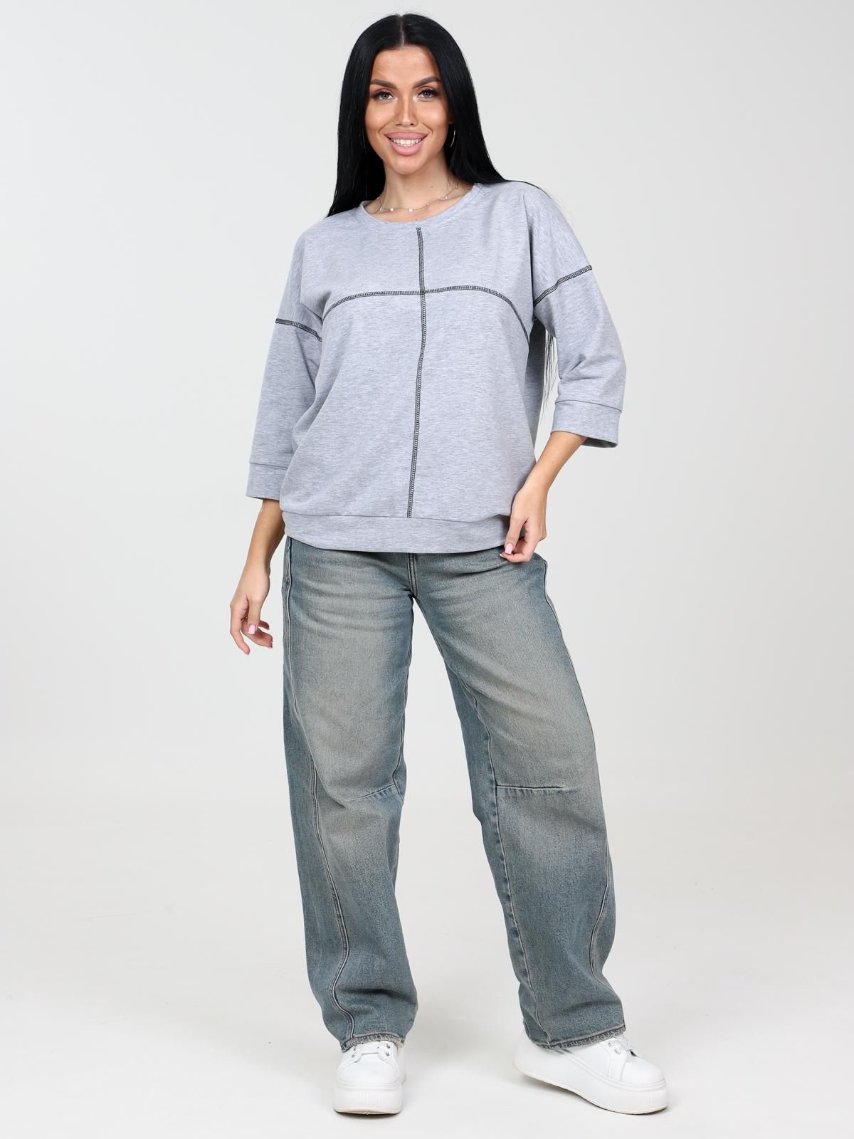 Свитшот из футера серого цвета Iv-capriz(фото7)