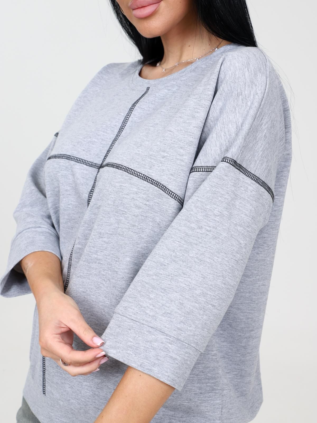 Свитшот из футера серого цвета Iv-capriz(фото5)