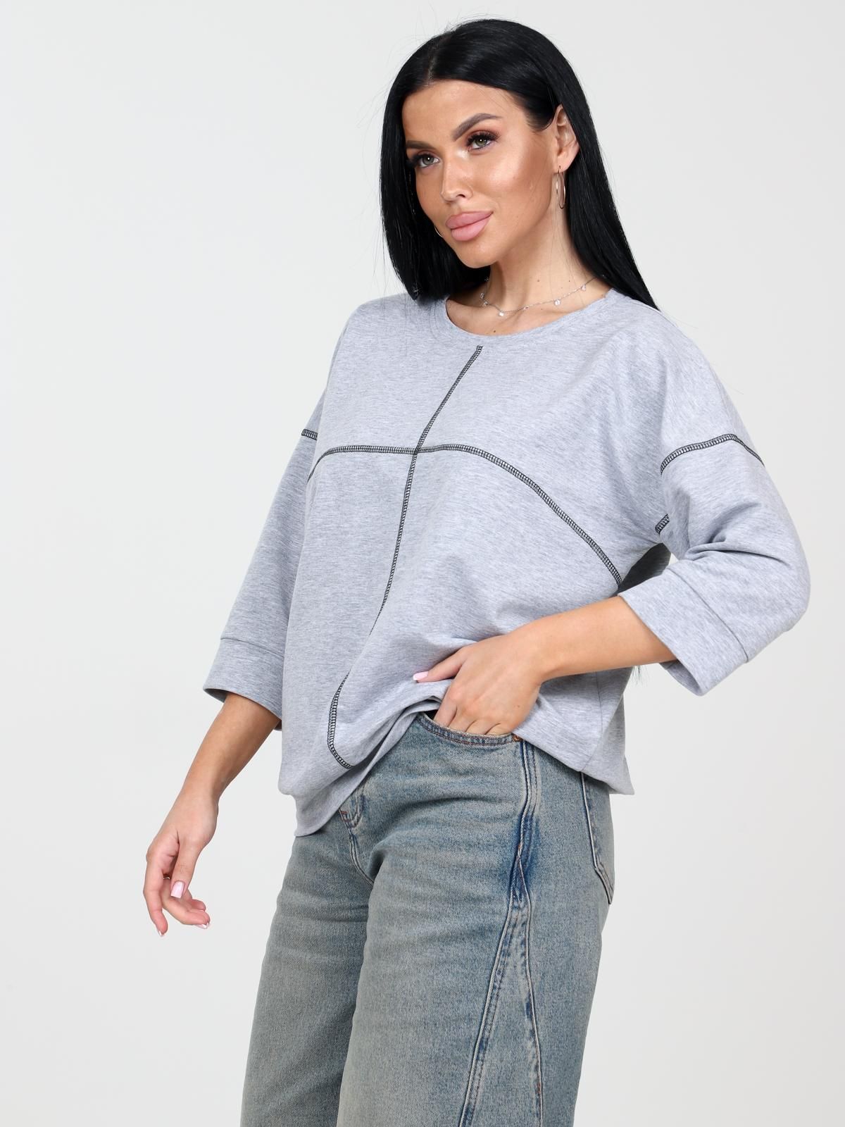 Свитшот из футера серого цвета Iv-capriz(фото3)