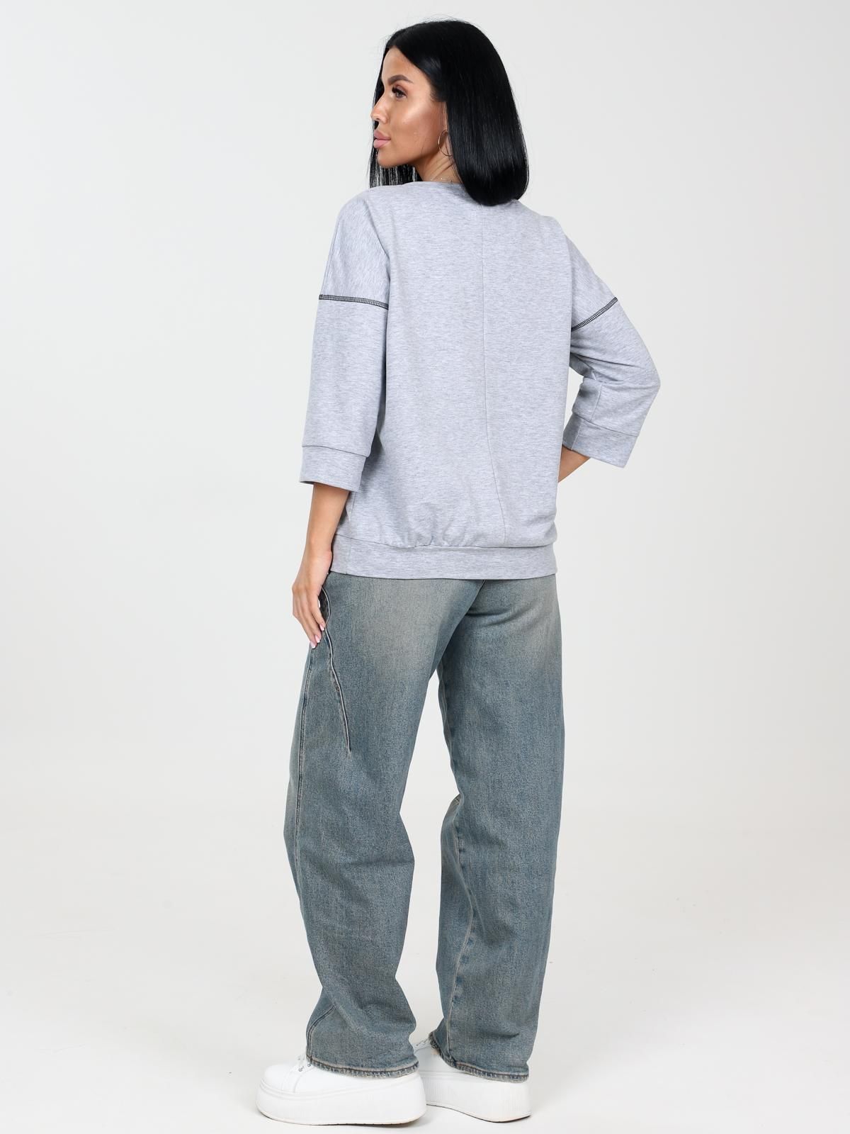 Свитшот из футера серого цвета Iv-capriz(фото6)