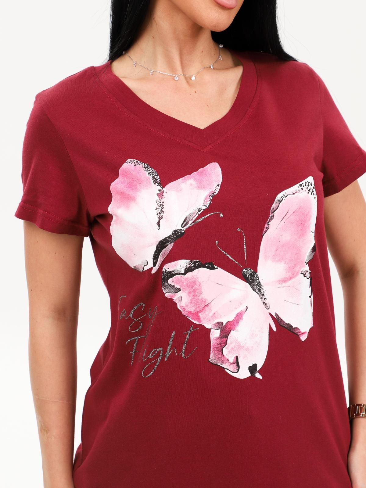 Футболка трикотажная бордового цвета Iv-capriz(фото3)