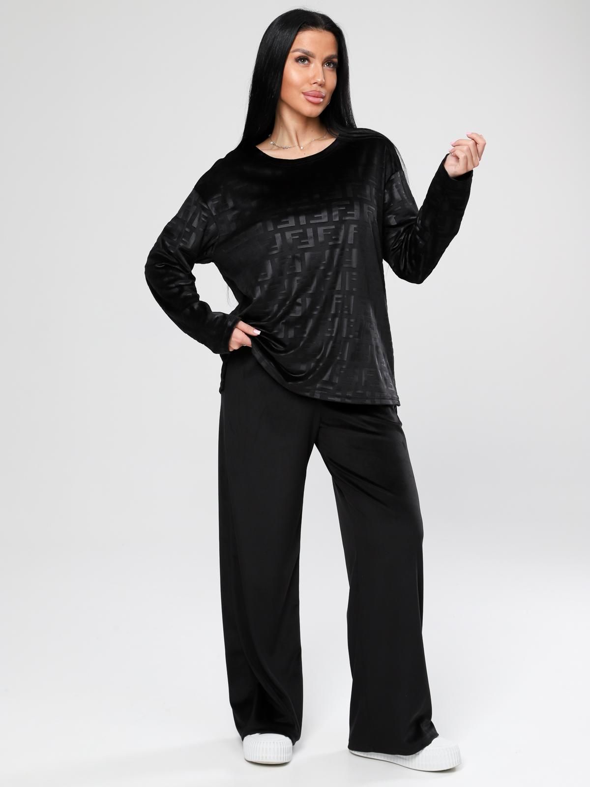 Костюм велюровый чёрный с брюками Iv-capriz(фото2)