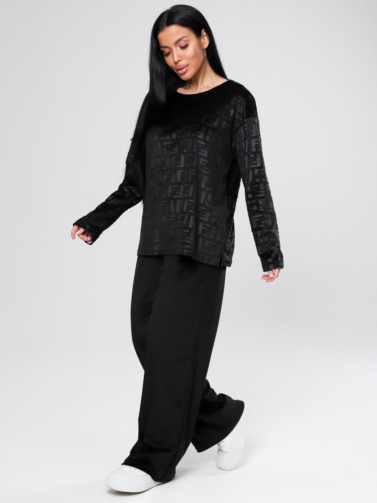 Костюм велюровый чёрный с брюками Iv-capriz(фото7)