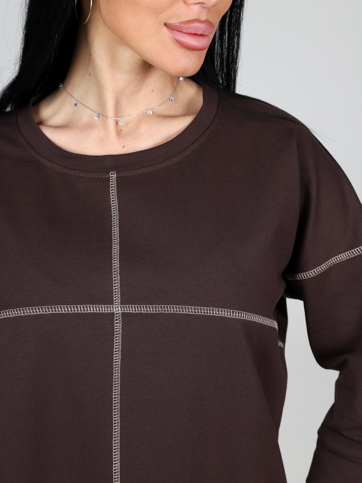 Свитшот коричневый из футера Iv-capriz(фото5)