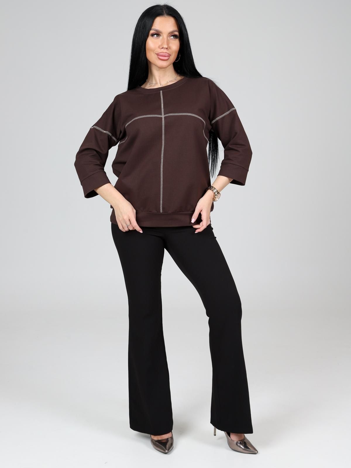 Свитшот коричневый из футера Iv-capriz(фото2)