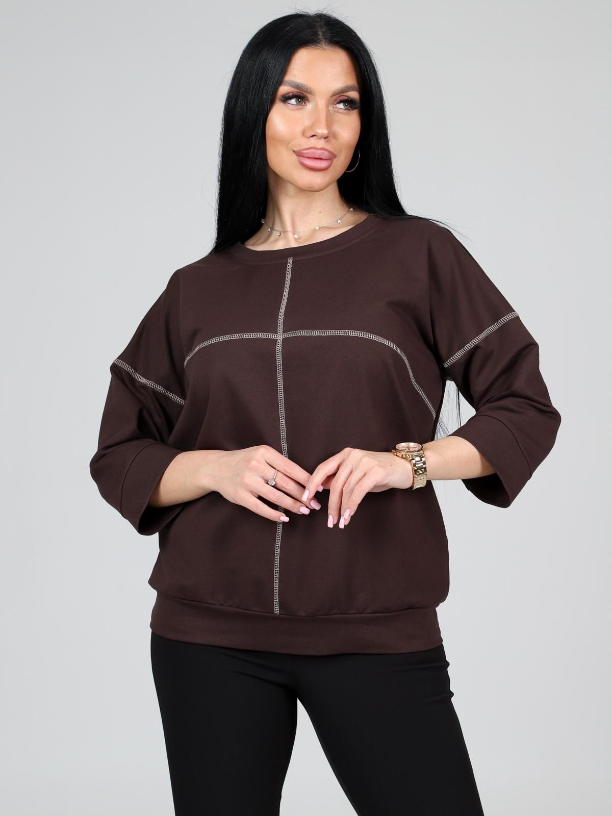 Свитшот коричневый из футера Iv-capriz(фото3)