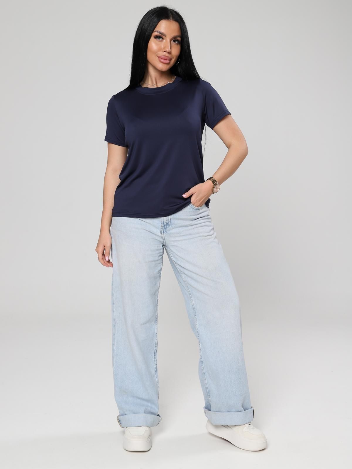 Футболка трикотажная тёмно-синего цвета Iv-capriz(фото2)