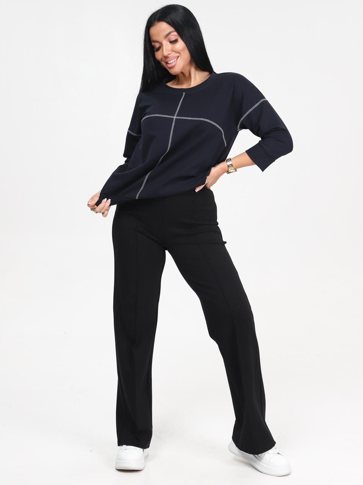 Свитшот тёмно-синий из футера Iv-capriz(фото4)