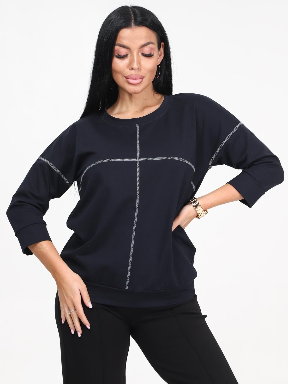 Свитшот тёмно-синий из футера Iv-capriz(фото3)