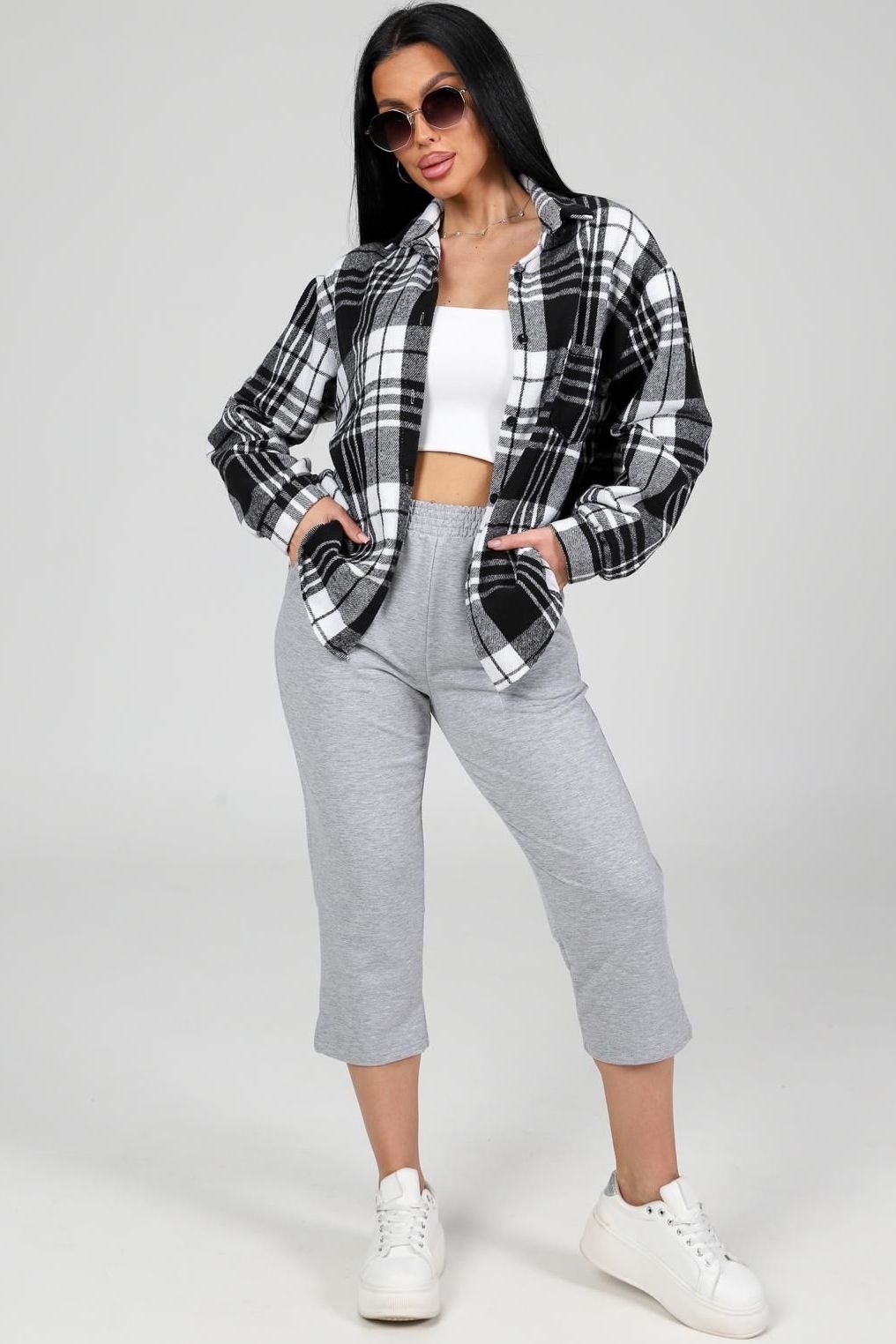 Бриджи трикотажные серого цвета Iv-capriz