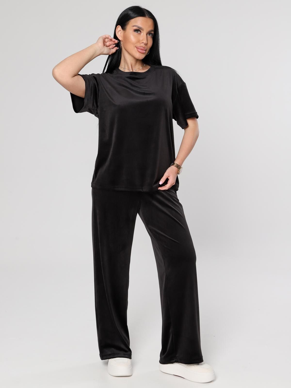 Костюм велюровый чёрный с брюками Iv-capriz(фото5)