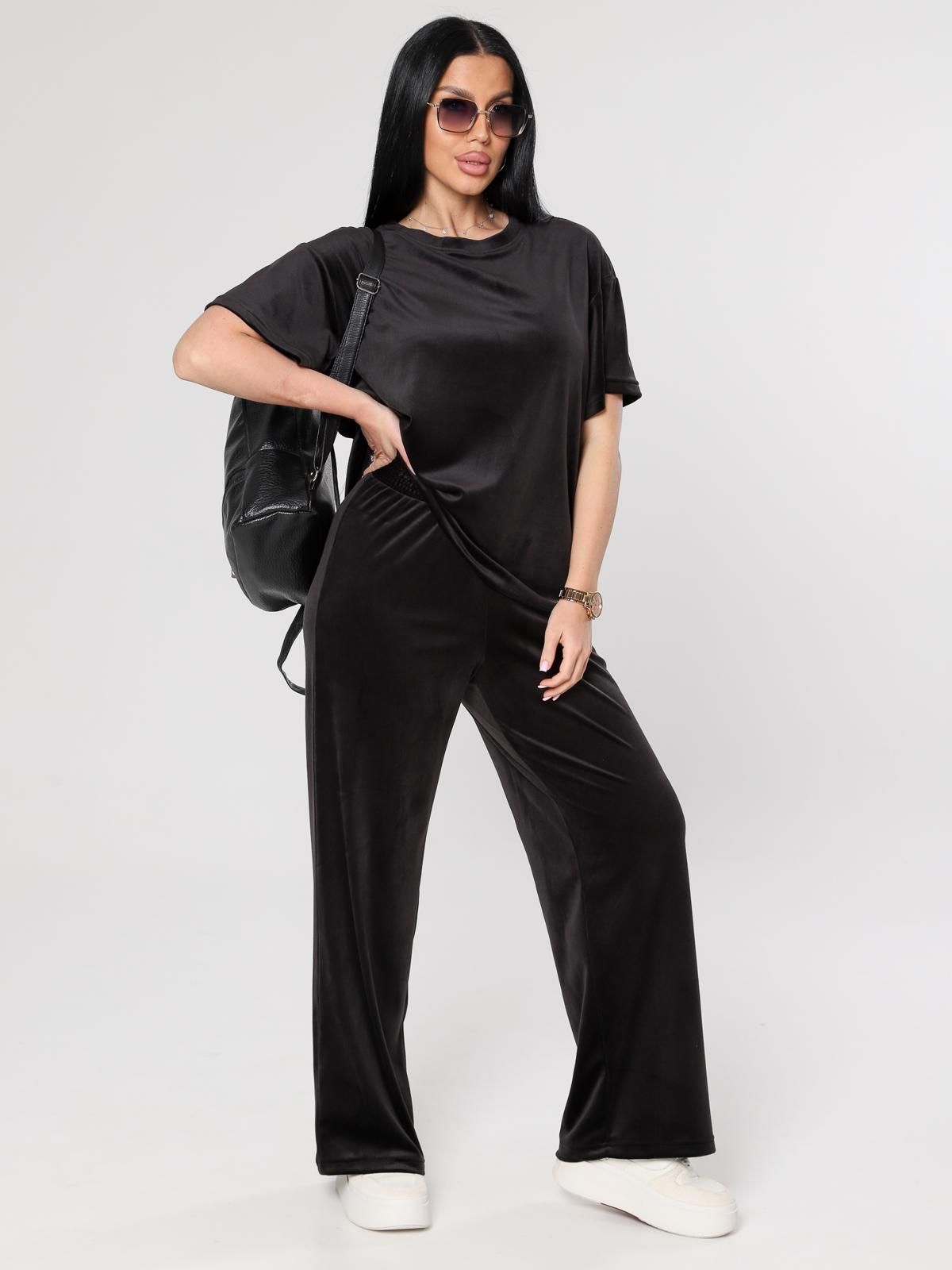 Костюм велюровый чёрный с брюками Iv-capriz(фото2)