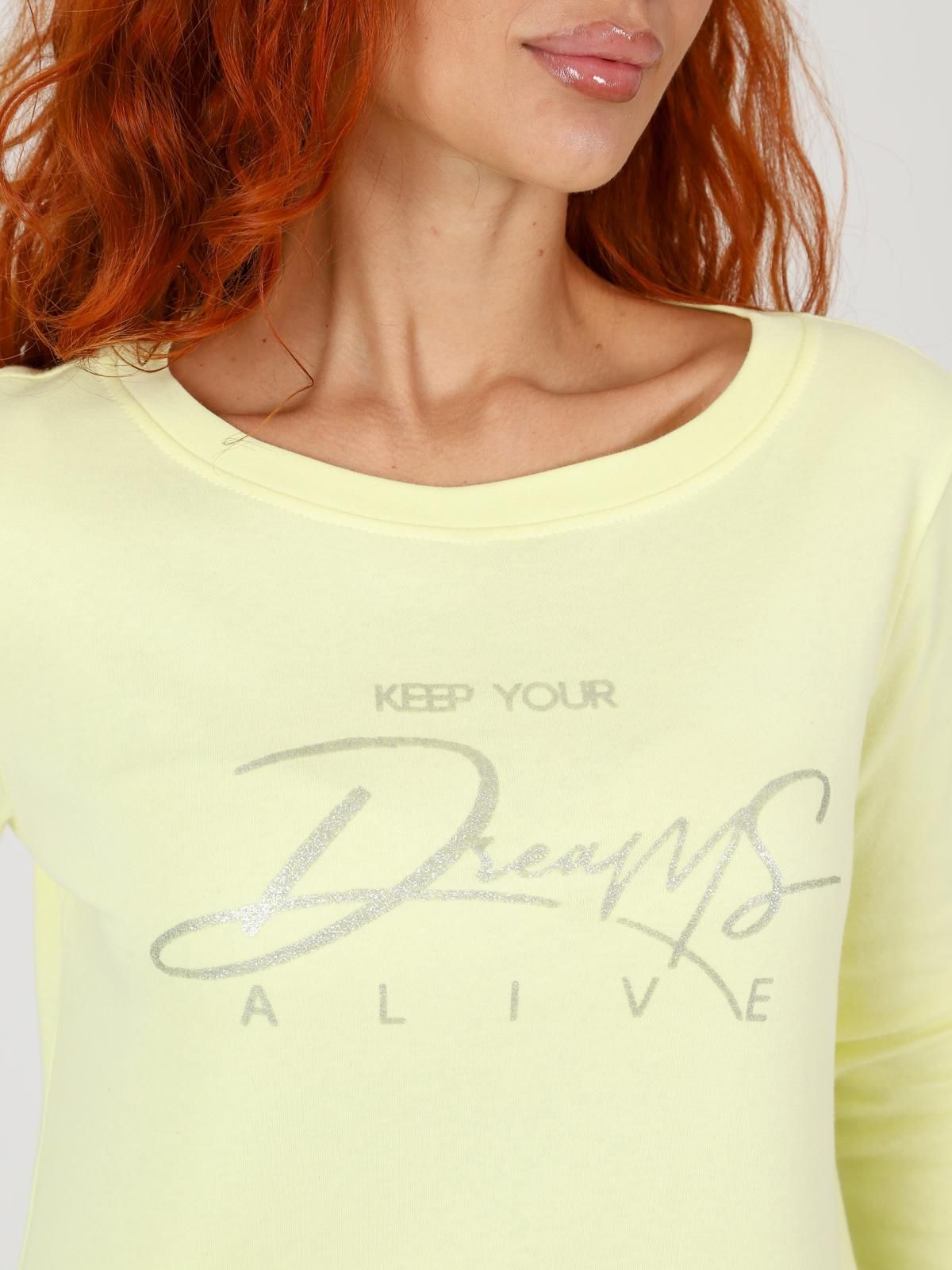 Лонгслив трикотажный жёлтый с принтом Iv-capriz(фото6)