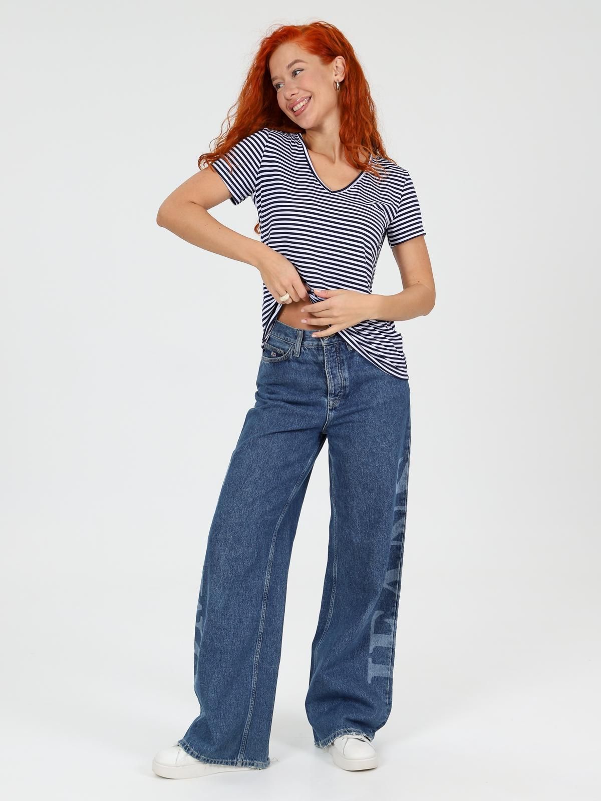 Футболка трикотажная тёмно-синяя в полоску Iv-capriz(фото6)