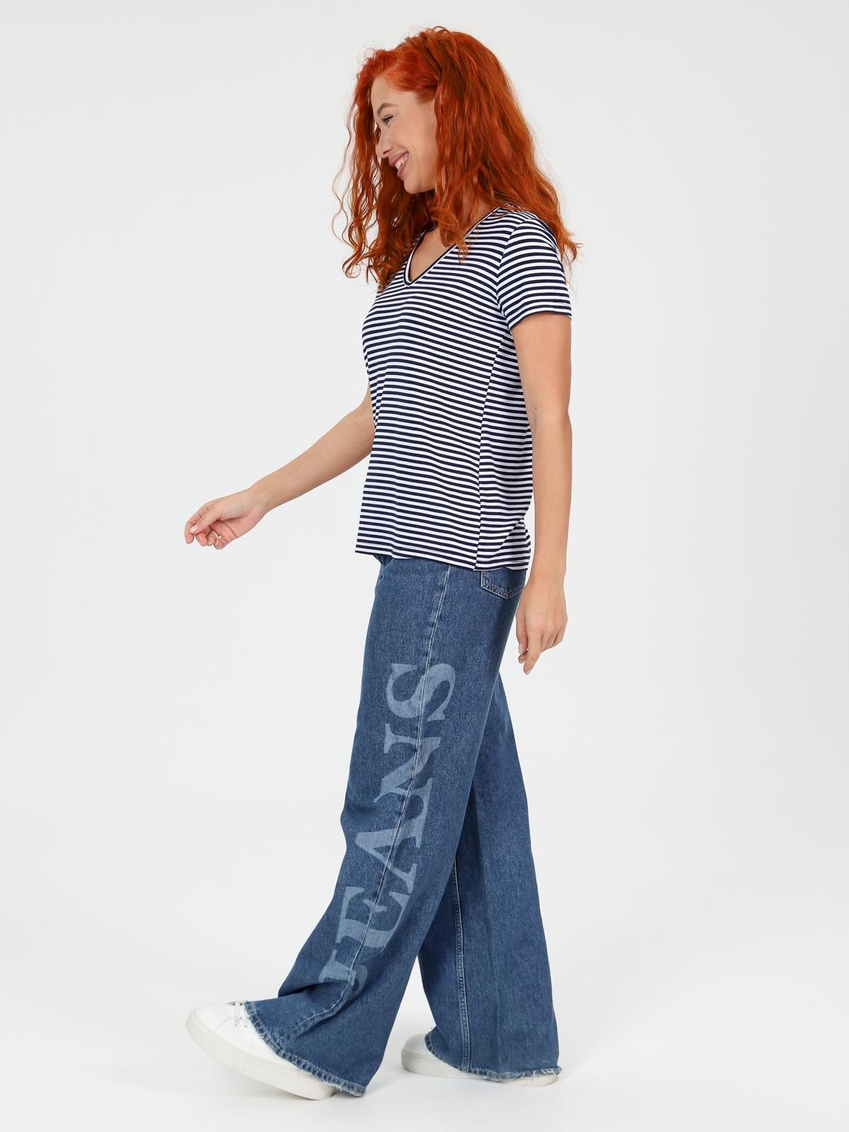 Футболка трикотажная тёмно-синяя в полоску Iv-capriz(фото8)