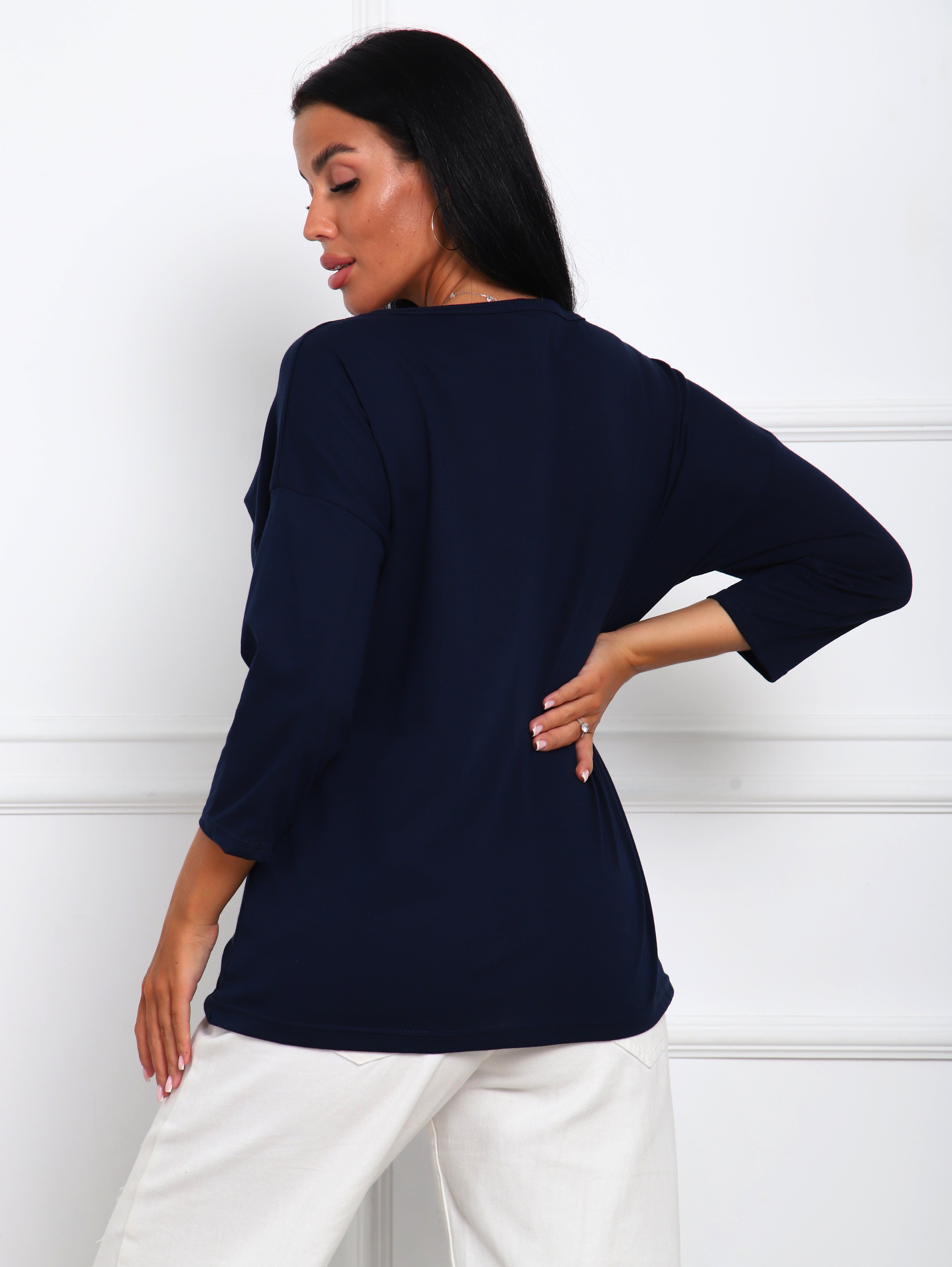 Футболка трикотажная чернильного цвета Iv-capriz(фото6)