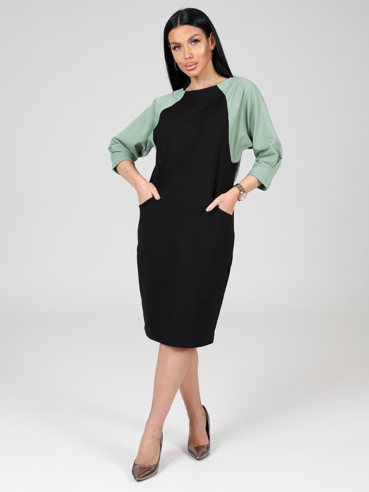 Платье чёрное из футера с карманами Iv-capriz(фото2)