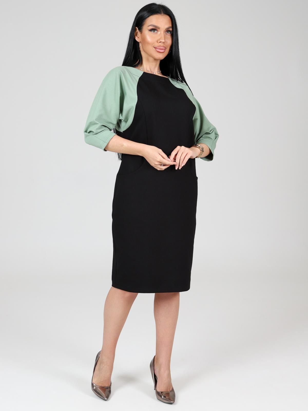 Платье чёрное из футера с карманами Iv-capriz(фото3)