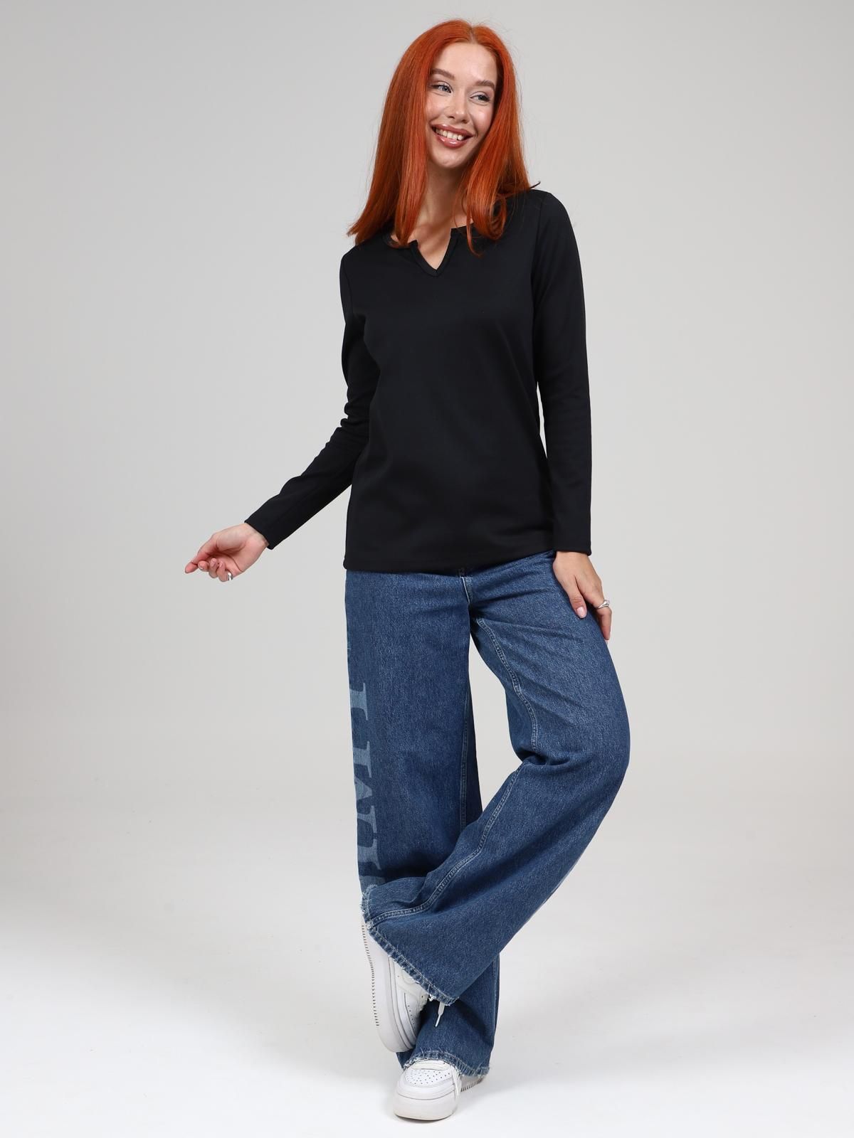 Лонгслив трикотажный чёрного цвета Iv-capriz(фото7)