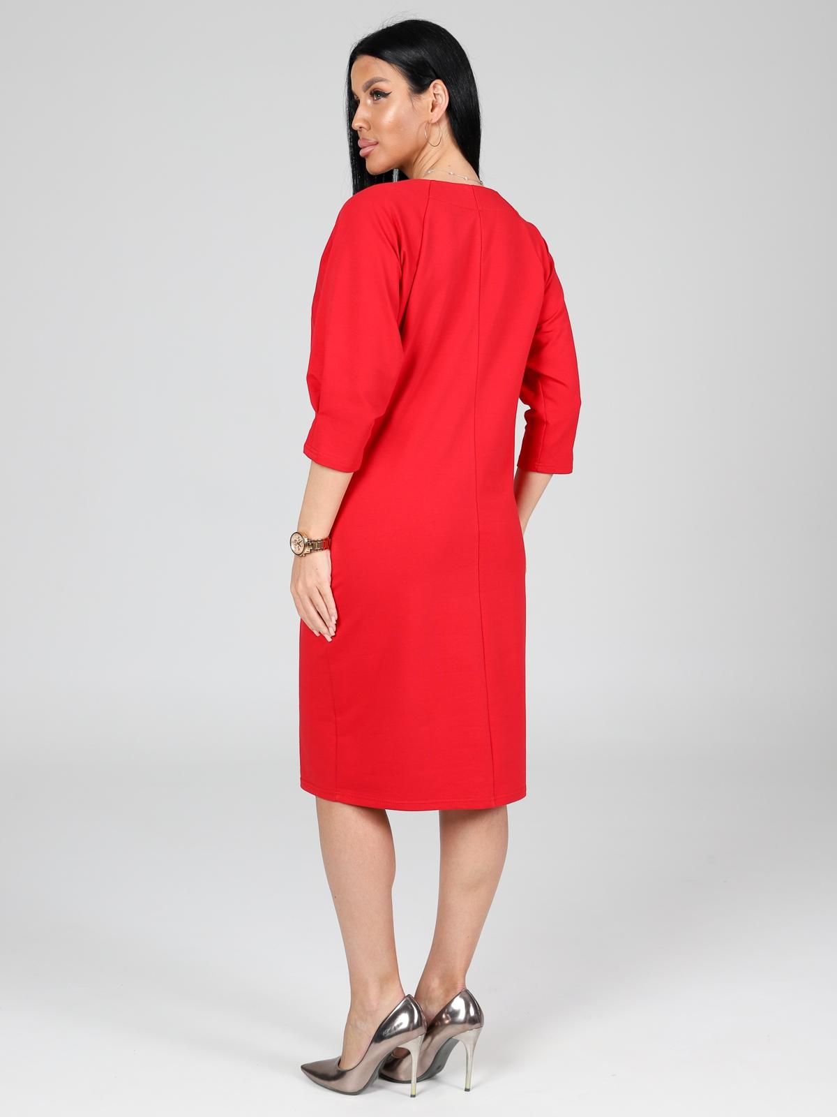 Платье трикотажное красное с карманами Iv-capriz(фото6)