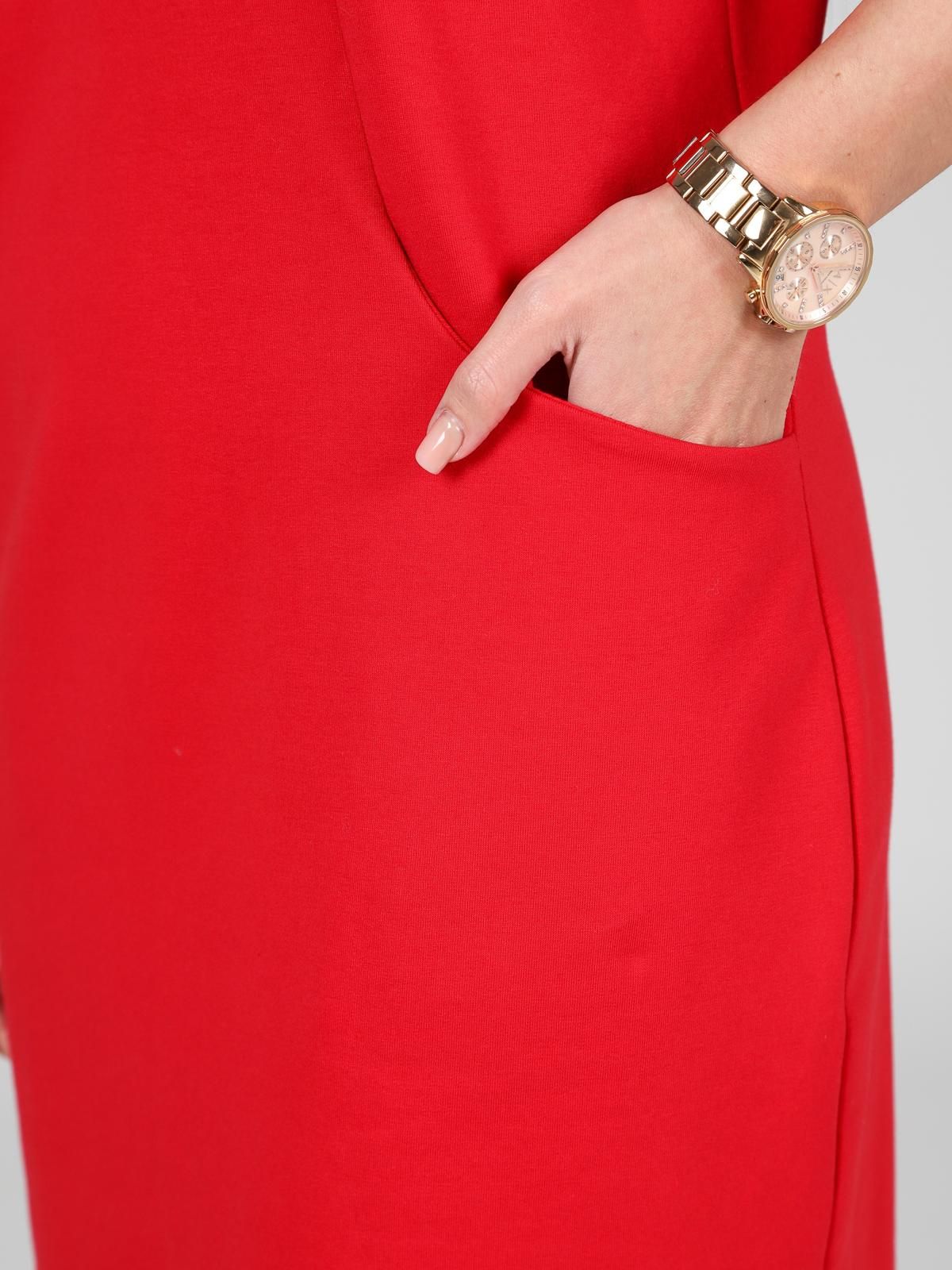 Платье трикотажное красное с карманами Iv-capriz(фото7)