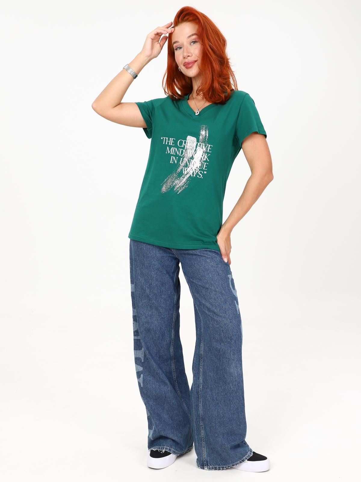 Футболка трикотажная зелёного цвета Iv-capriz(фото2)