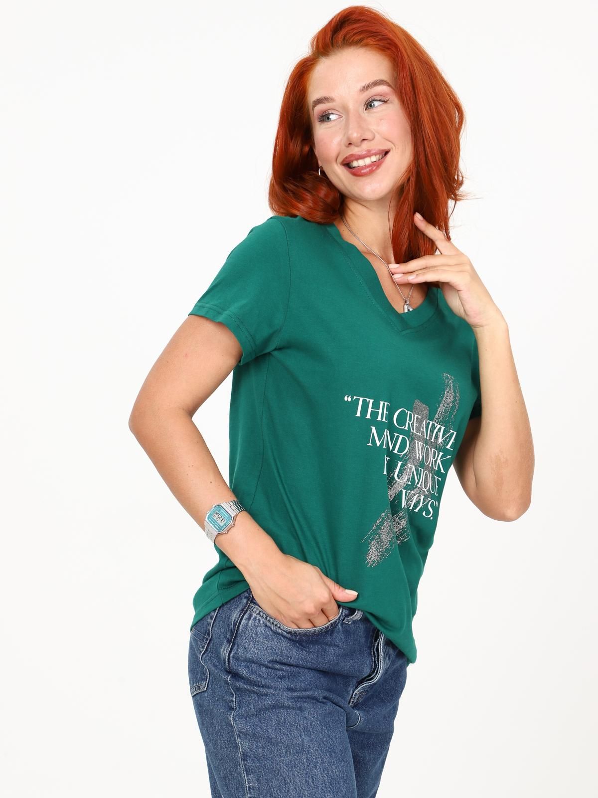 Футболка трикотажная зелёного цвета Iv-capriz(фото3)