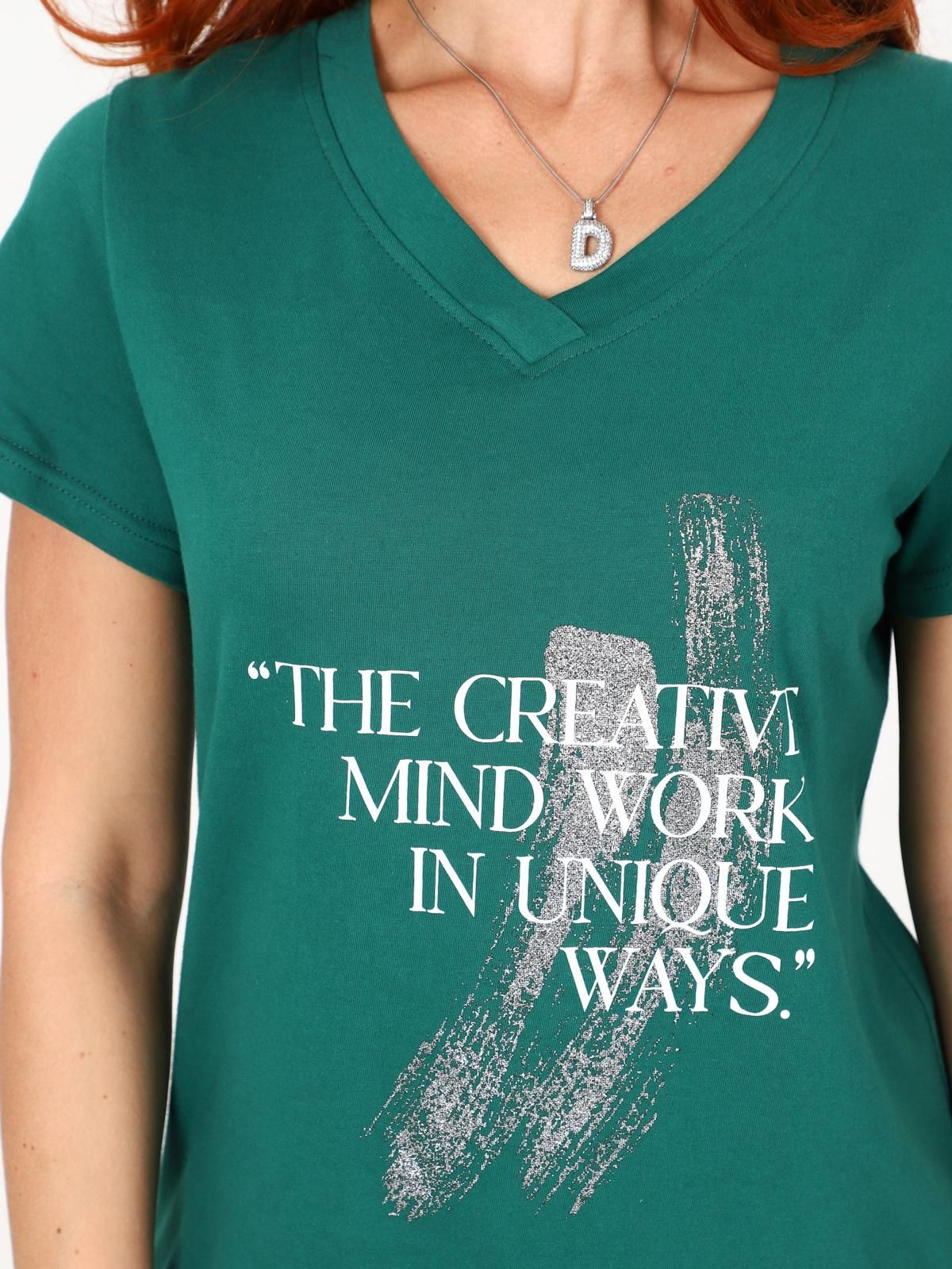 Футболка трикотажная зелёного цвета Iv-capriz(фото6)